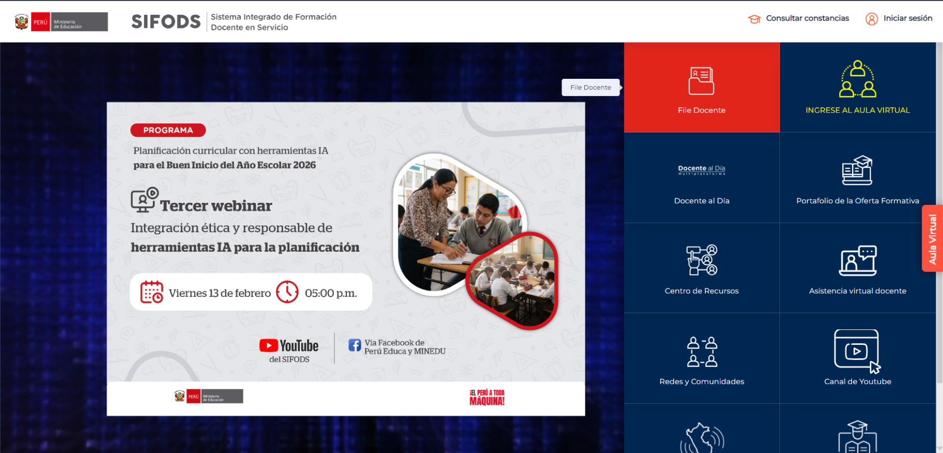 Menú principal - File Docente